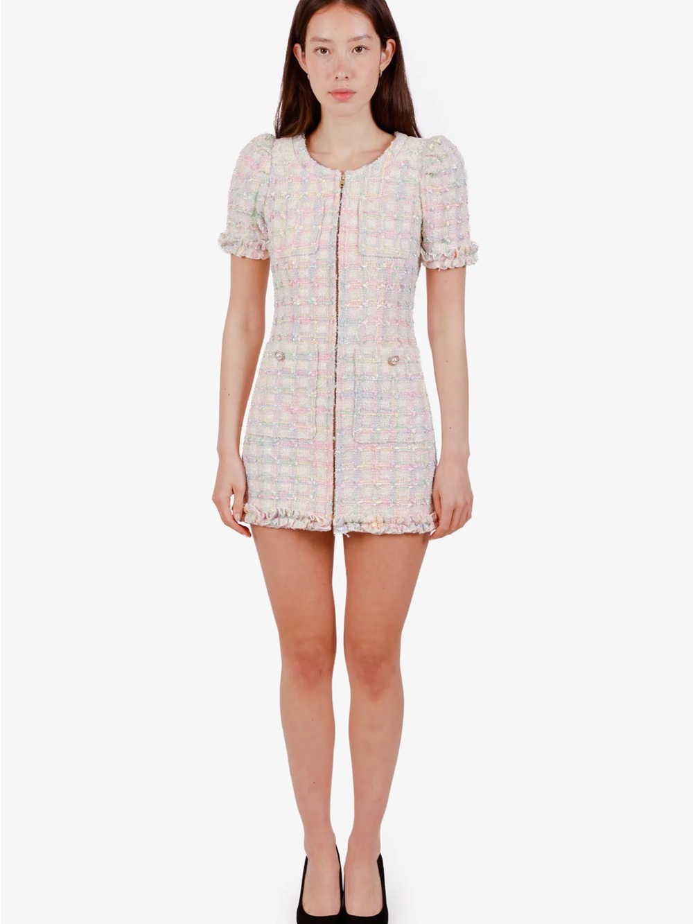LoveShackFancy Pastel Tweed Jacket - Pink Multi